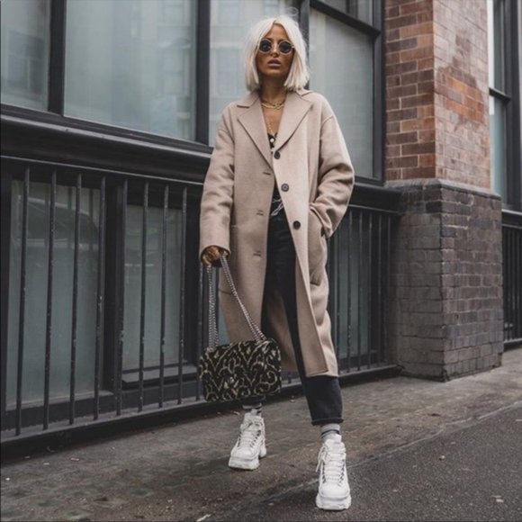 Zara Patch Pocket Wool Blend Coat - Picture 7 of 12